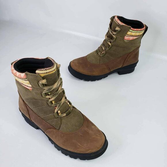 Keen Other - Keen Warm Wapato Mid Waterproof Brown Green Suede Women Hiking Boots Size 8.5